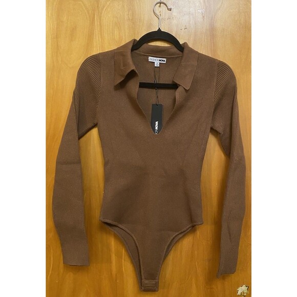 Any Day Of The Week Bodysuit - Tan Size Medium Long Sleeve Pullover - Picture 4 of 14